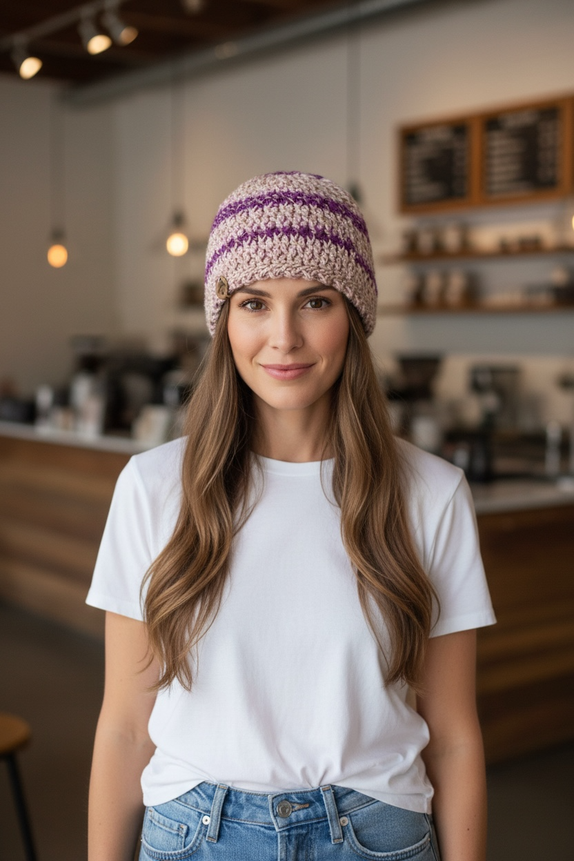 Lilac Rings Alpine Beanie