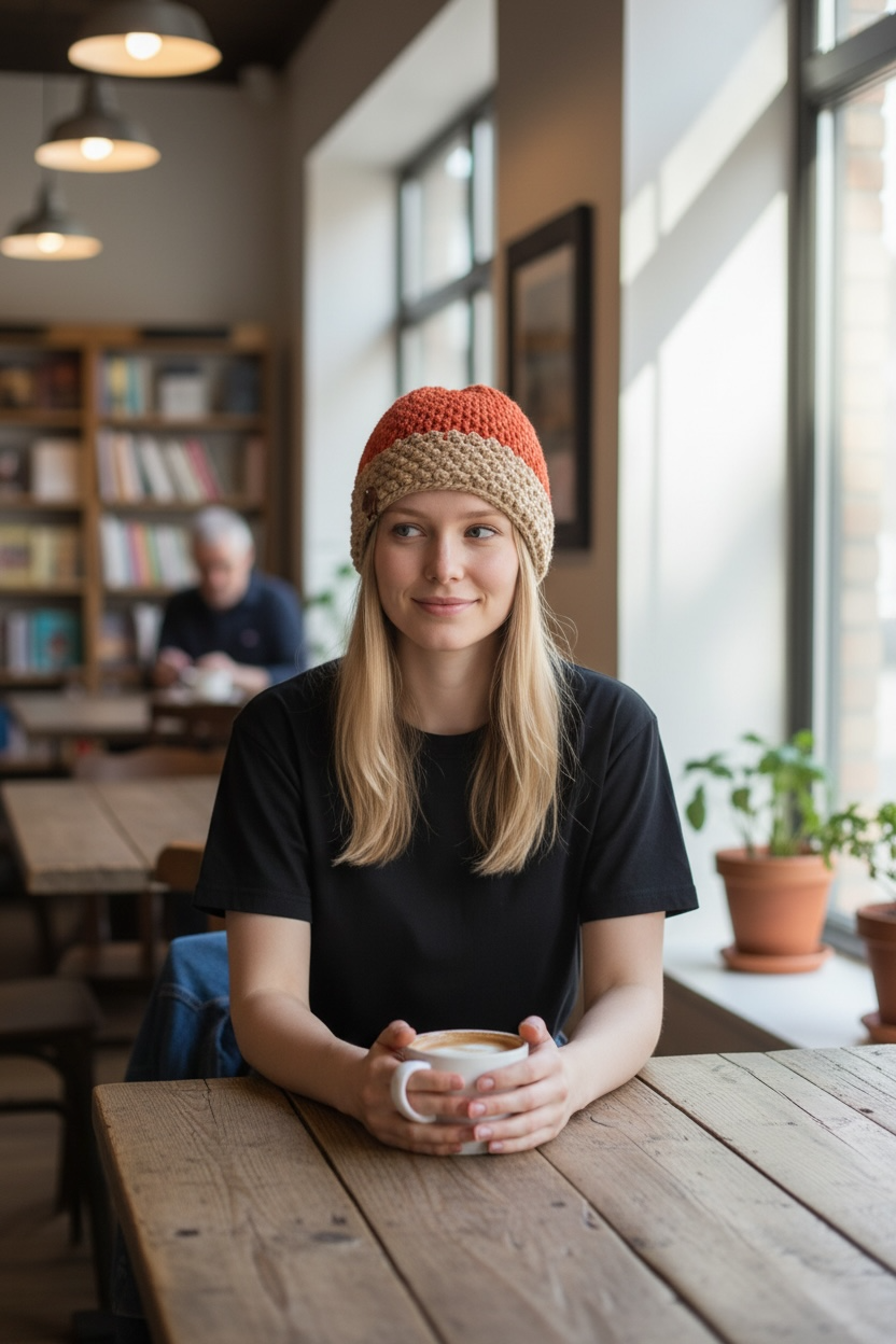 Pumpkin Acorn Alpine Beanie